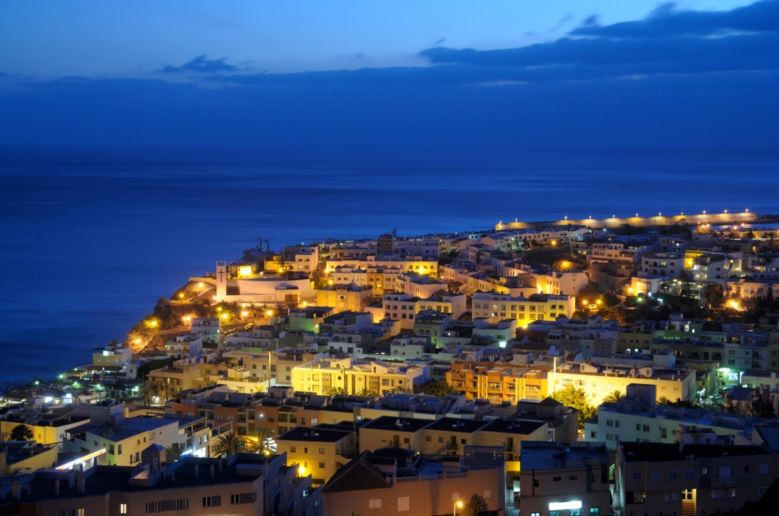 'Town Morro Jable at night. Canary Island Fuerteventura, Spain' - Fuerteventura